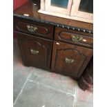 A dark wood cabinet