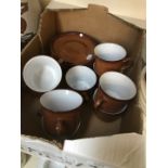 9 cups and saucers - Denby Provence