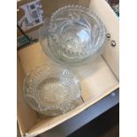 A box of glass bowls