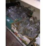 Two boxes of glassware
