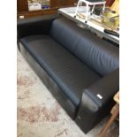 A black leather settee