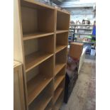 A pair of oak bookcases