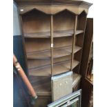 A walnut bookcase cabinet
