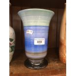 Blue Shelley vase with flared rim