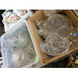 2 Boxes of glassware, mainly bowls & vases