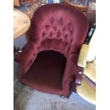 A button back low nursing chair