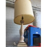 A pottery table lamp.