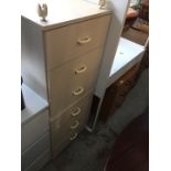 A pair of cream bedside drawers