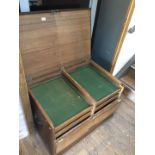 A large silver chest with interior felt lined slide drawers