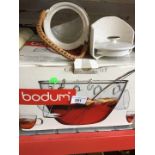 A Bodum boxed punchbowl set for six people