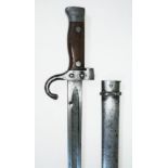 A Mannlicher Berthier bayonet and scabbard, length 53cm.