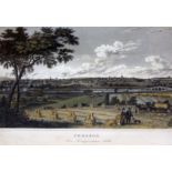 A set of coloured engravings, all Penwortham/Preston scenes, various dates and sizes, all glazed and