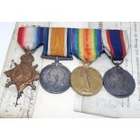 WWI Royal Navy group of four award to Edward George Barret K22587 comprising 1914-15 star, British