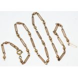 A 9ct gold chain, marked '9c', length 40ccm, wt. 4.4g. Condition - one link broken and missing, i