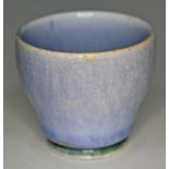 A Ruskin light blue lustre egg cup, marked 'Ruskin England' to base, height 4cm.