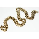 A 9ct gold chain, marked '9K', length 50cm, wt. 20.7g.