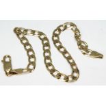 A 9ct gold bracelet, marked '9KT' and also with import marks, length 18cm, wt. 4g.