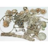 A mixed lot of white metal jewellery, various marks.