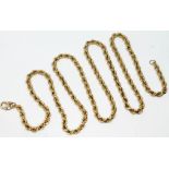 A 9ct gold chain, marked '375' and also with 9ct gold import marks, length 50cm, wt. 3.8g.