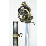 A 19th century sabre and scabbard, length 104cm.