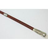 A nickle mounted swagger stick.