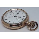 A Northern Goldsmiths Co gold plated pocket watch, diam. 48mm.