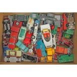 A collection of vintage die-cast model vehicles including Matchbox, Lesney, Corgi, etc.