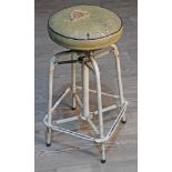 A retro adjustable and sprung stool.
