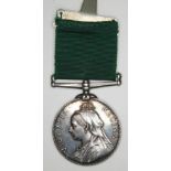 A Victorian Volunteer 1895 long service medal inscribed 'Gunr T Stevenson L.W.R.Y.V.A. 1895'.