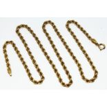 A 9ct gold chain, marked '375' and also with import marks, length 46cm, wt. 4g.