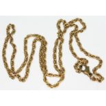 A 9ct gold chain, marked '9K', length 50cm, wt. 6.3g.