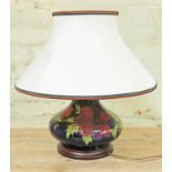 A Moorcroft pottery table lamp, height 45cm.