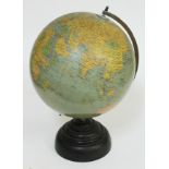 A Geographia Paramount terrestrial globe on bakelite base, height 37cm.