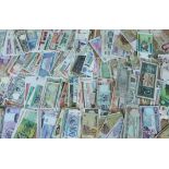 A collection of world bank notes, approx. 450 notes, various countries and denominations.