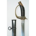 A reproduction m1889 German Infantry Officer's sword and scabbard, blade marke 'I.I.F 1958',