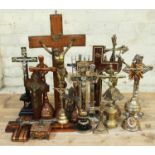 A collection of various crucifixes.