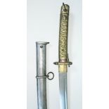 A reproduction Japanese NCO sword and scabbard, blade and scabbard numbered '771804', length 96cm.