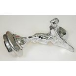 A Rolls-Royce Spirit of Ecstasy chrome car mascot, length 17cm.