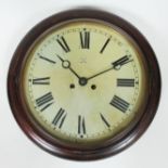 A 19th century round wall clock, diam. 43cm.