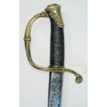 A French 19th century Officer's sword, length 86.5cm.