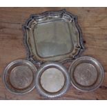 A group of four Egyptian silver dishes, wt. 9 1/2oz.