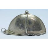 A novelty silver vesta case formed as a jockey's cap, marked '925 STERLING', length 51mm.