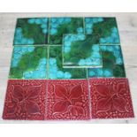 A group of ten Pilkington's Art Nouveau tiles 15.5cm x 15.5cm each.