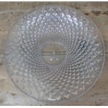 A Swedish cut glass bowl by Orrefors, interior sticker 'Orrefors Sweden', diam. 35cm. Condition -