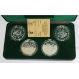 1980 Moscow Olympics four silver coin proof set, Pobjoy Mint, boxed with certificate.