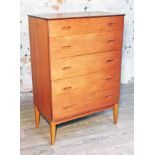 An Austinsuite teak chest of drawers, width 78cm, depth 42cm & height 112.5cm. Condition - a