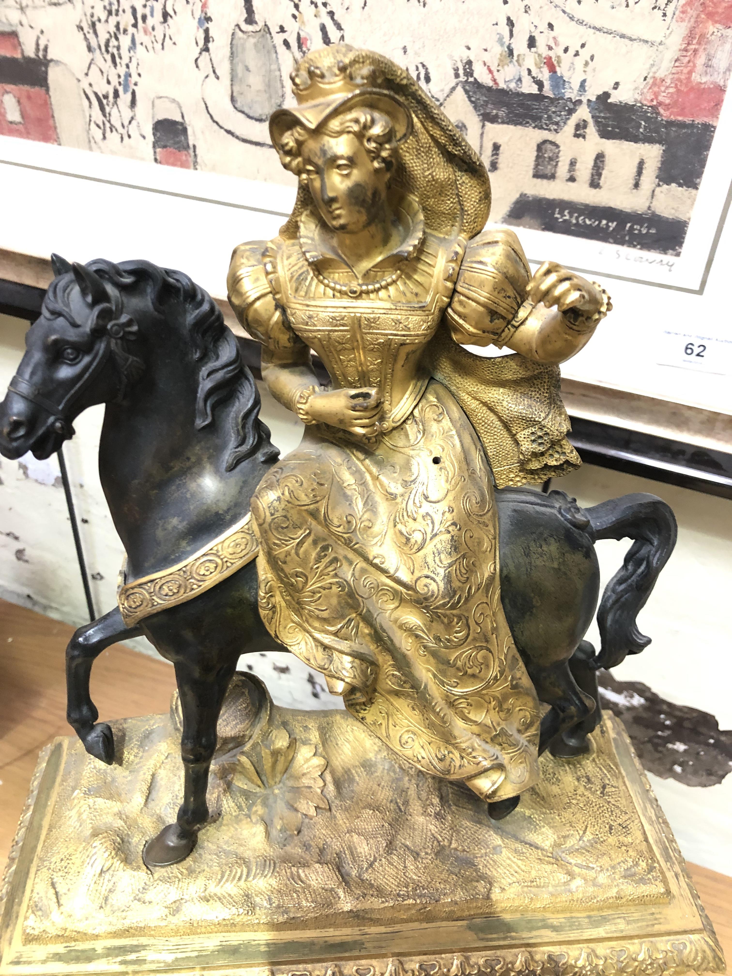 A French gilt metal figural mantle clock, height 56.5cm. - Image 11 of 15