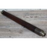 An early 19th century mahogany and brass single drawer telescope inscribed 'P&P Gally London Day