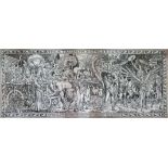 An early 20th century monochrome print "The Triumph of Labour", 51cm x 21cm, after Walter Crane