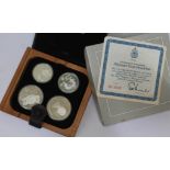 Canada 1972 Olympic Coin Proof Set, wooden and leather case, outer box and certificate.